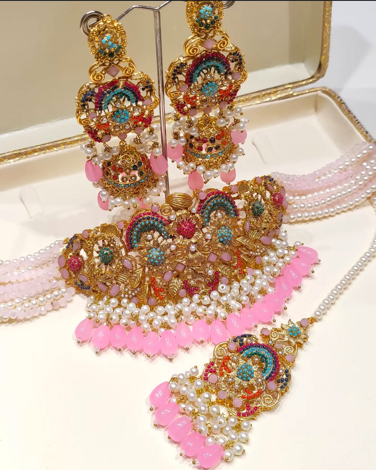 Pink Choker Set with Tika