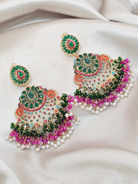 Grand Bridal Chandbali Earrings – A Majestic Fusion of Tradition & Elegance